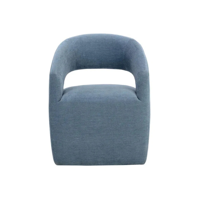 Lloret Fabric Upholstered Wheeled Dining Armchair