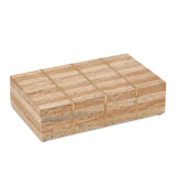 Dezi Natural Brass Inlay Travertine Box