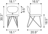 Novi Polyester Upholstered Armless Dining Chair (Set Of 2)