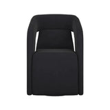 Kendrick Fabric Upholstered Wheeled Dining Armchair