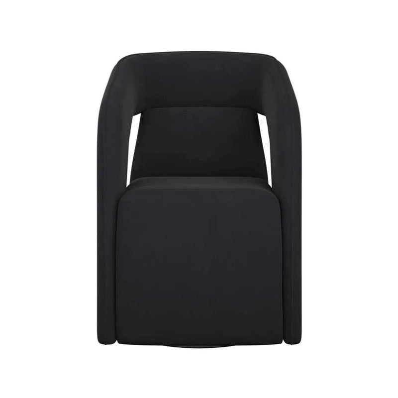 Kendrick Fabric Upholstered Wheeled Dining Armchair