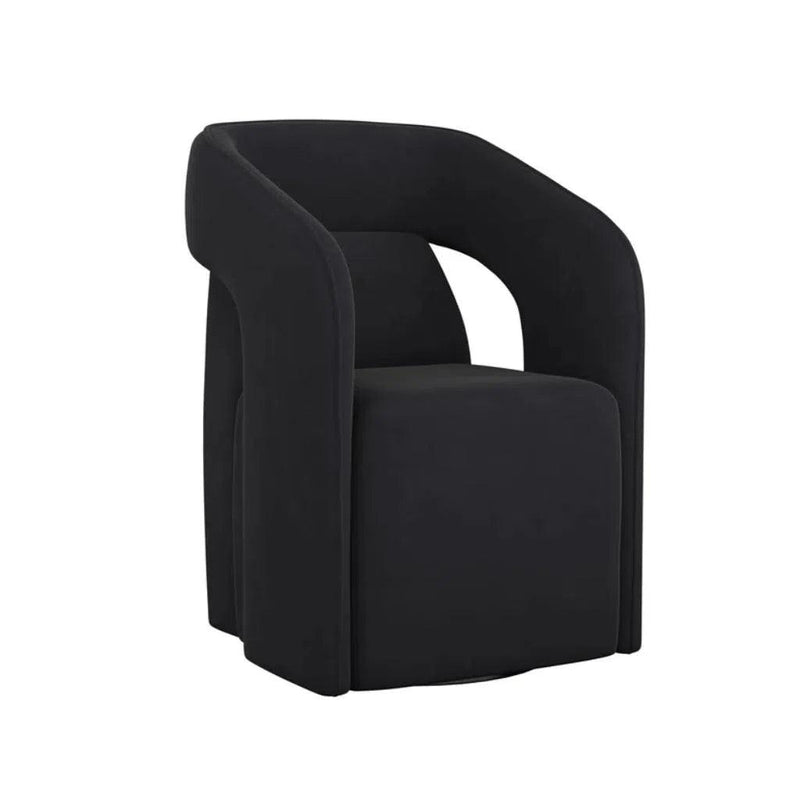 Kendrick Fabric Upholstered Wheeled Dining Armchair