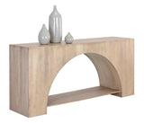 Salma Console Table Modern Solid Acacia Wood Whitewash Finish