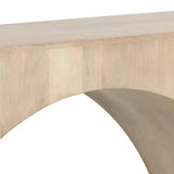 Salma Console Table Modern Solid Acacia Wood Whitewash Finish