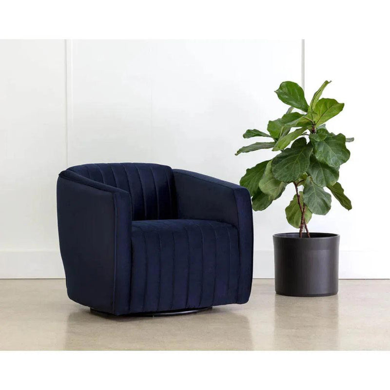 Garrison Fabric Upholstered Swivel Lounge Chair