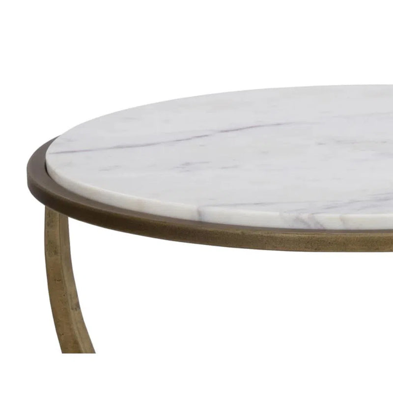 Alicent Marble Top Round End Table