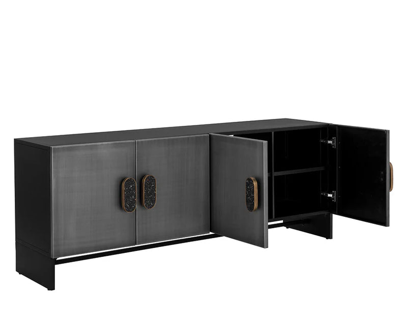 Viserys Sideboard with Black Terrazzo Marble Handles