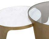 Mysaria Nesting Coffee Tables Set Of 2 With Marble And Glass