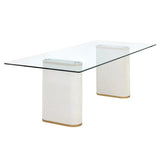 Aemond Dining Table 86.5" Elegant Glass Concrete Base