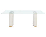 Aemond Dining Table 86.5" Elegant Glass Concrete Base