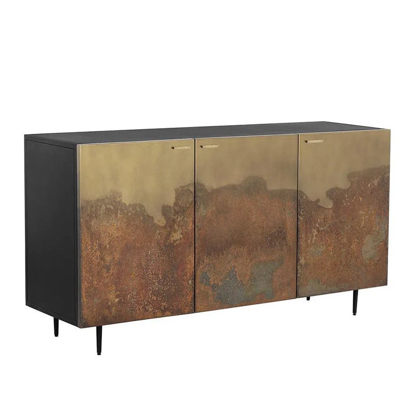 Auburn Sideboard With Antique Brass Ombre Patina Fronts