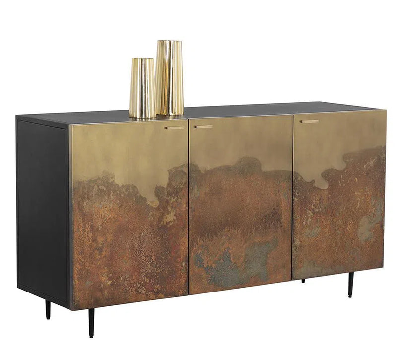 Auburn Sideboard With Antique Brass Ombre Patina Fronts