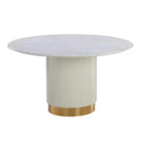 Paloma Steel Based Marble Dining Table