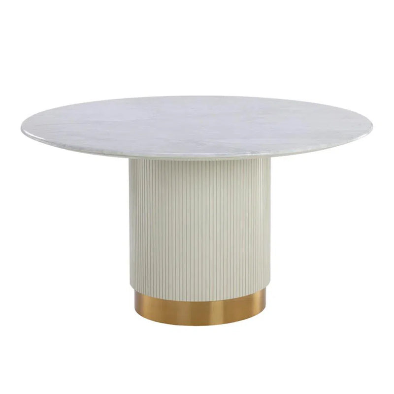 Paloma Steel Based Marble Dining Table