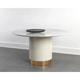 Paloma Steel Based Marble Dining Table