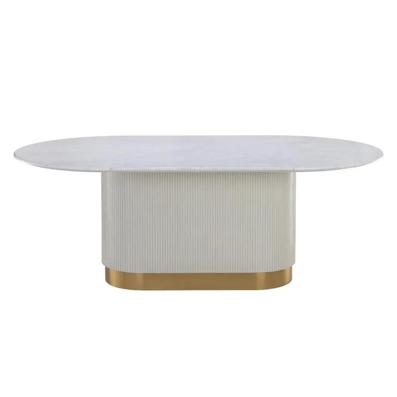 Paloma Steel Based Marble Dining Table