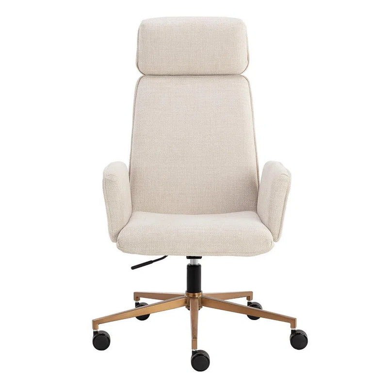 Kalev Office Chair Chacha Cream with Gold Accents