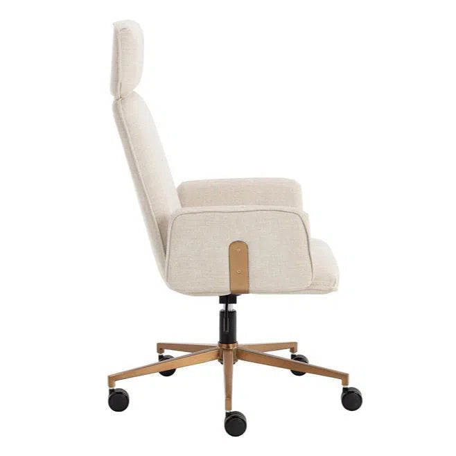 Kalev Office Chair Chacha Cream with Gold Accents