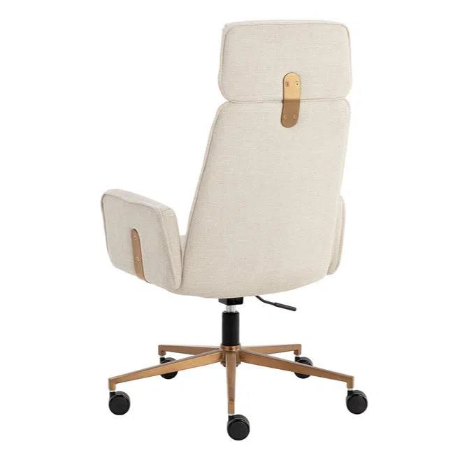 Kalev Office Chair Chacha Cream with Gold Accents