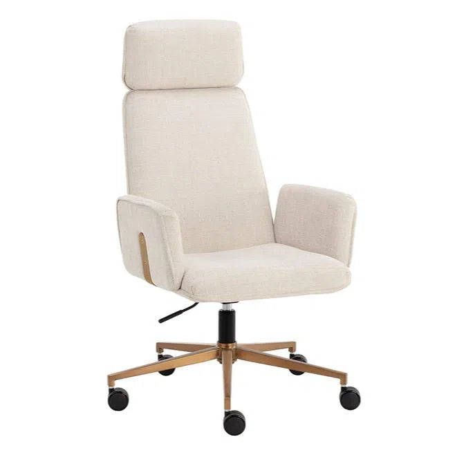 Kalev Office Chair Chacha Cream with Gold Accents