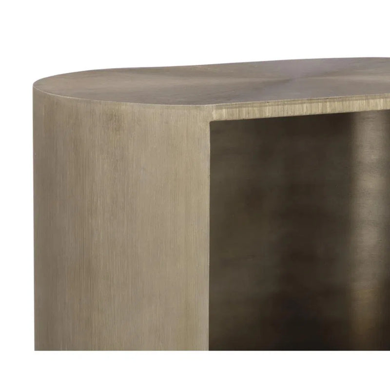 Siena Hand Etched Metal Modern Nightstand