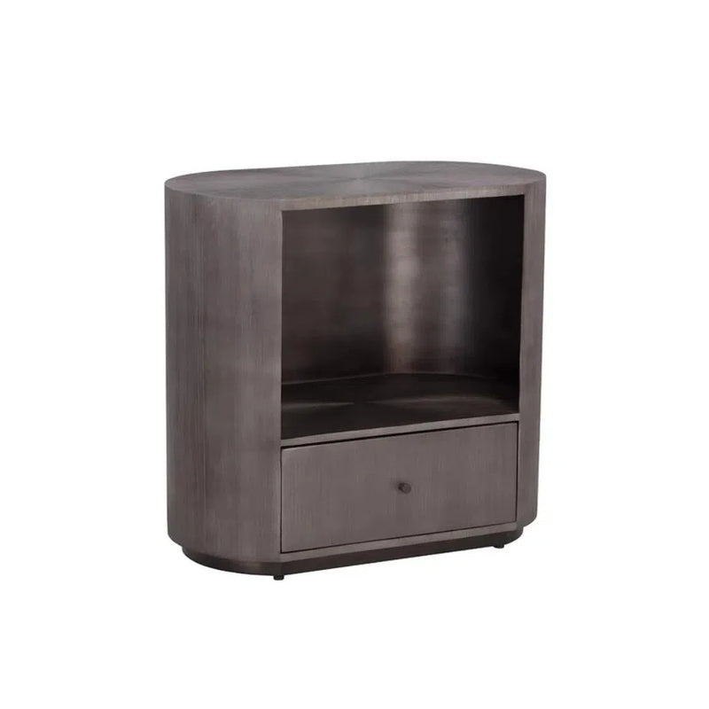 Siena Hand Etched Metal Modern Nightstand