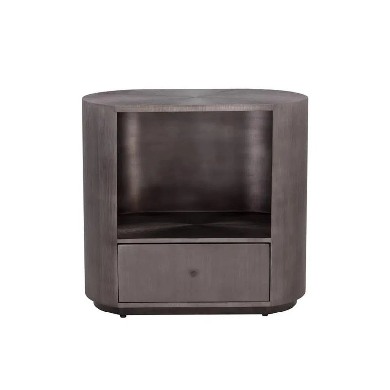 Siena Hand Etched Metal Modern Nightstand