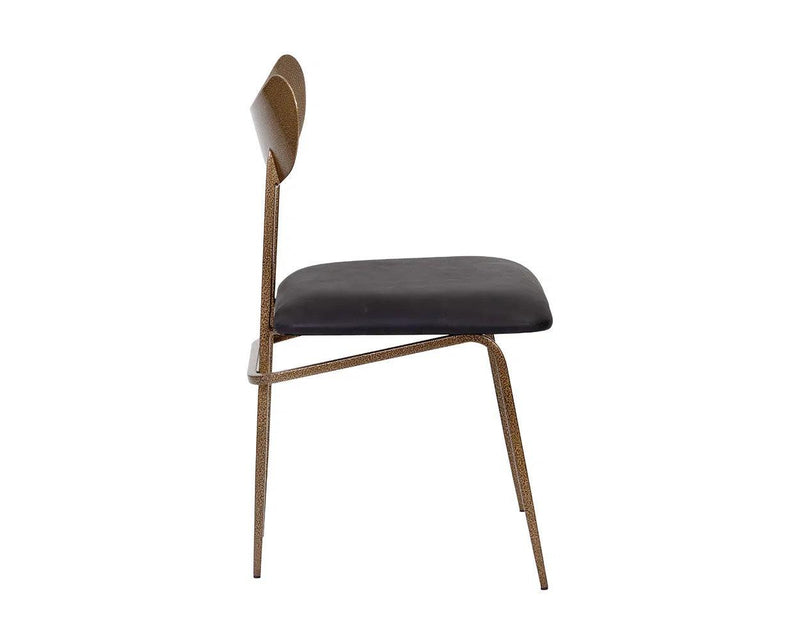 Gibbons Leather Upholstered Unique Armless Dining Chair