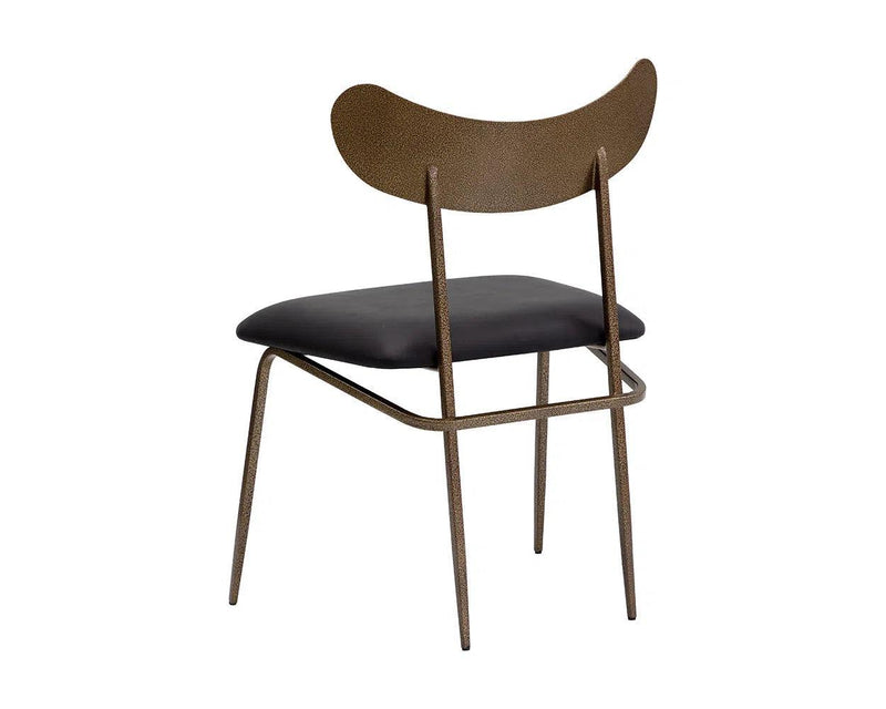 Gibbons Leather Upholstered Unique Armless Dining Chair