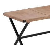 Elon Stylish Leather Upholstered Backless Bench