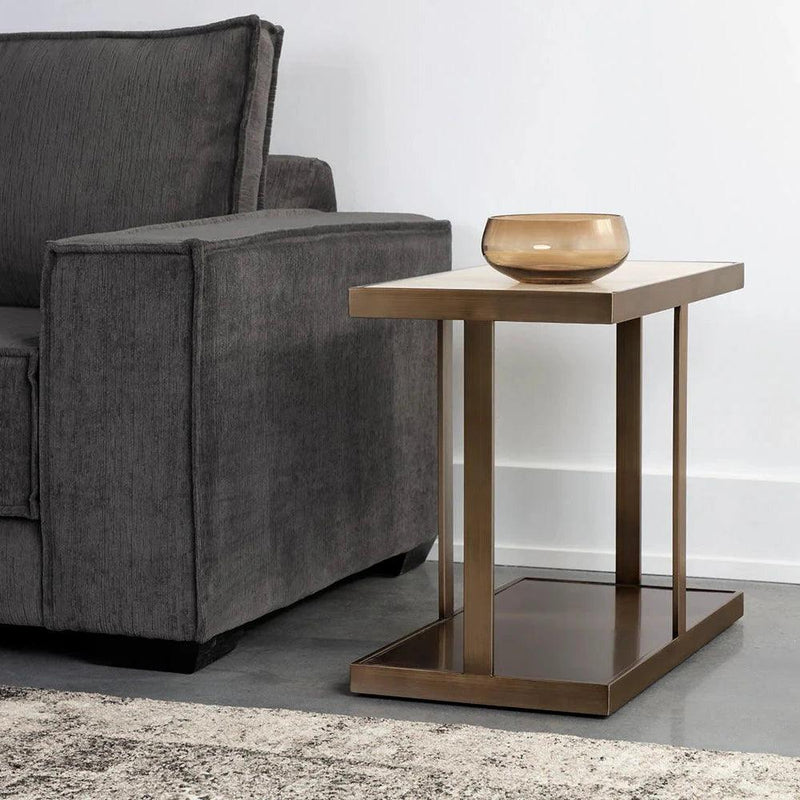 Kamali Side Table Marble Top with Gold Stainless Steel