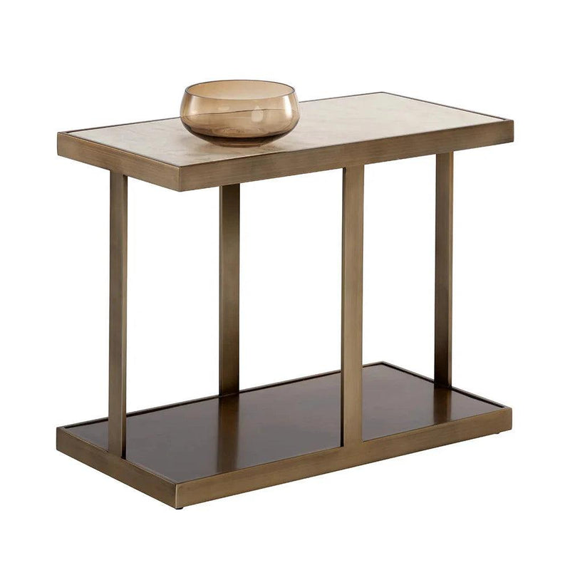 Kamali Side Table Marble Top with Gold Stainless Steel