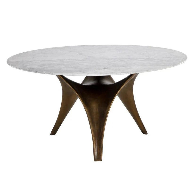 Bijon Dining Table 59" Marble Top With Sculptural Base