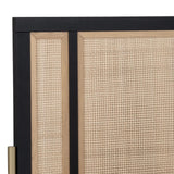 Avida Bed King Gold Black Natural Rattan Oak Frame