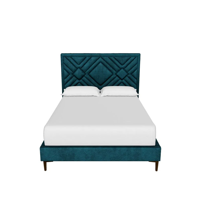 Elizio Fabric Upholstered Mid-Century Styled Bed