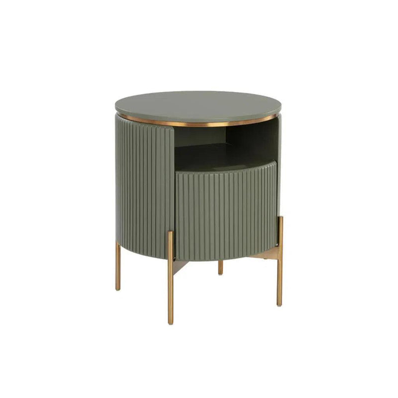 Paloma Wooden Steel Round End Table