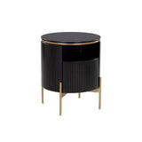 Paloma Wooden Steel Round End Table