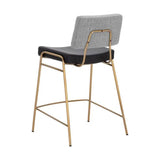 Brinley Counter Stool Modern Gold Frame Black Grey