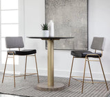 Brinley Counter Stool Modern Gold Frame Black Grey