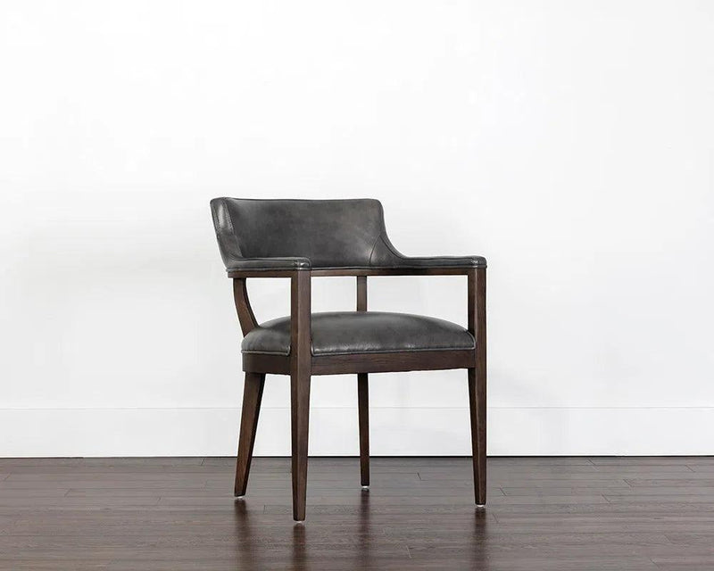 Brylea Leather Upholstered Dining Armchair