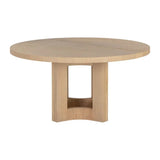 60" Elma Wooden Round Dining Table