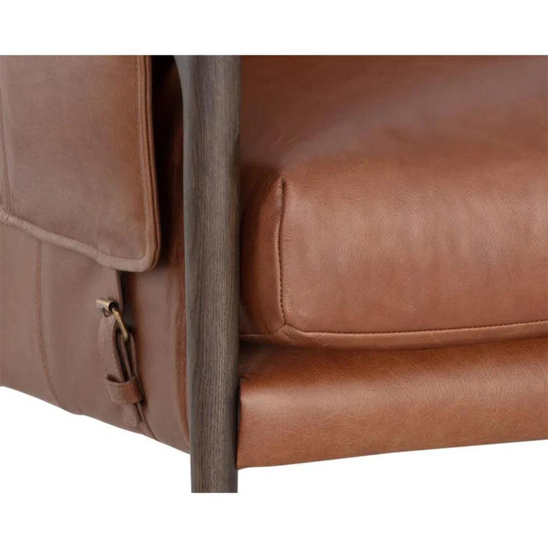 Mauti Leather Upholstered Modern Armchair