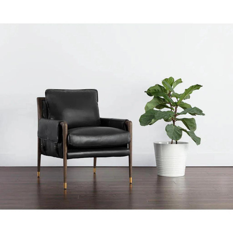 Mauti Leather Upholstered Modern Armchair