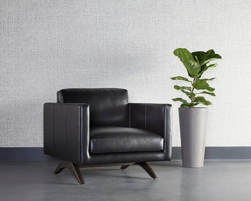 Rogers Leather Upholstered Stylish Armchair