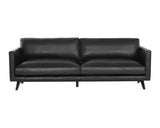 Rogers Leather Upholstered Black Sofa