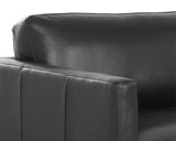 Rogers Leather Upholstered Black Sofa