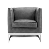 Yvette Leather Upholstered Bold Designed Armchair