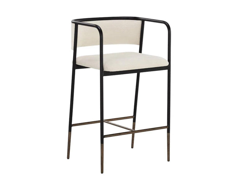 Brenan Leather Upholstered Elegant Counter Stool