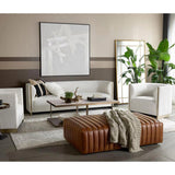 Larron Sofa Rhea Light Barley - Gold Trim Modern Design