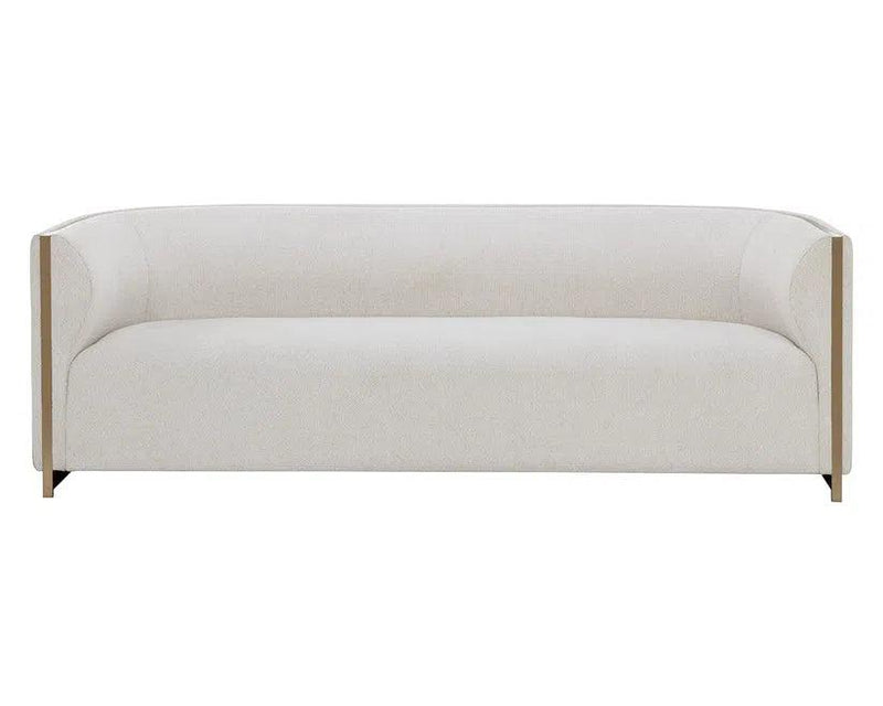 Larron Sofa Rhea Light Barley - Gold Trim Modern Design